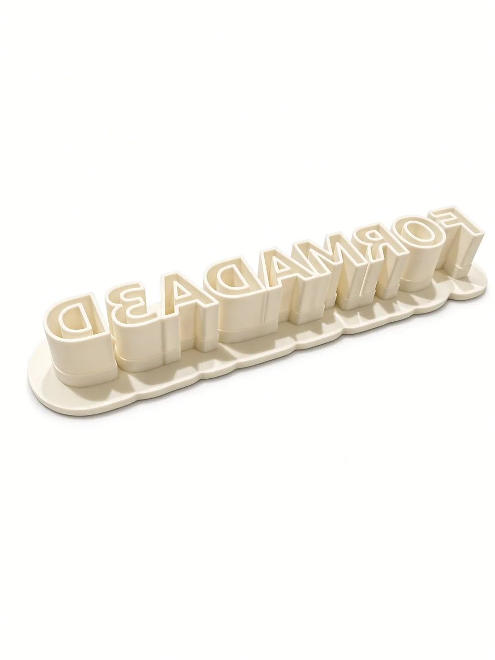 Formada3D word cookie cutter, angled