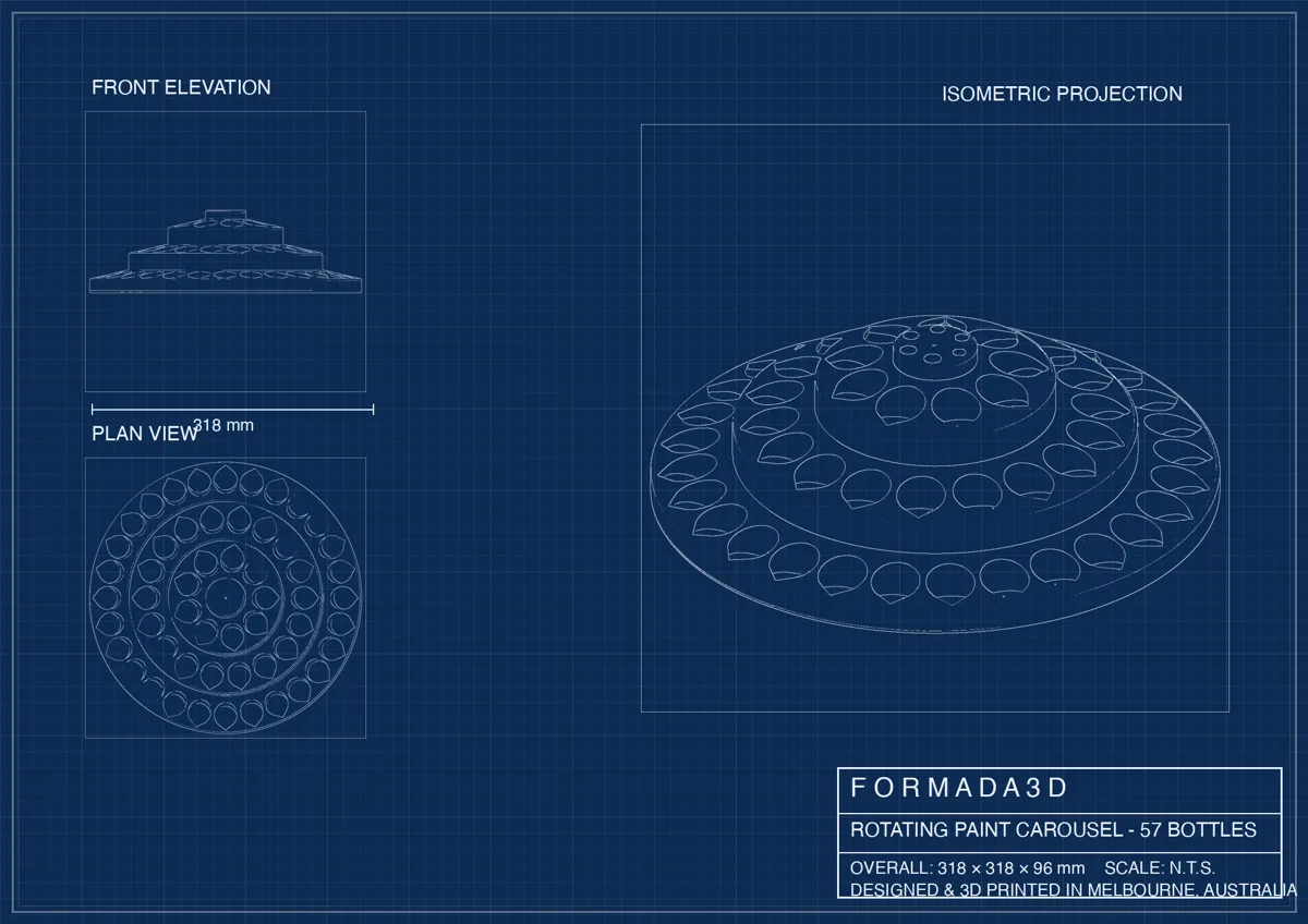 Paint Carousel 57 technical blueprint — STL files for home printing