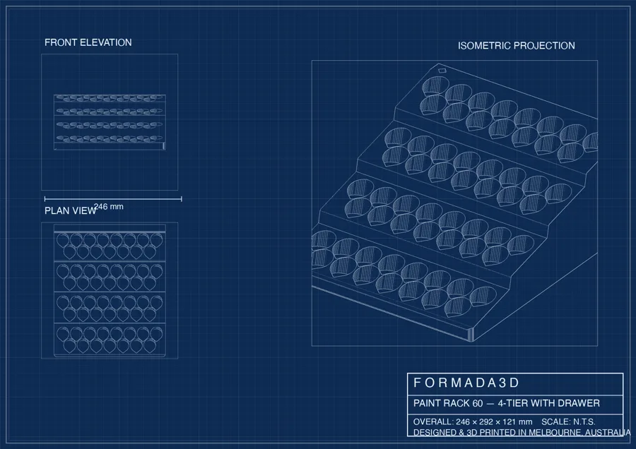 Paint rack 60 technical blueprint
