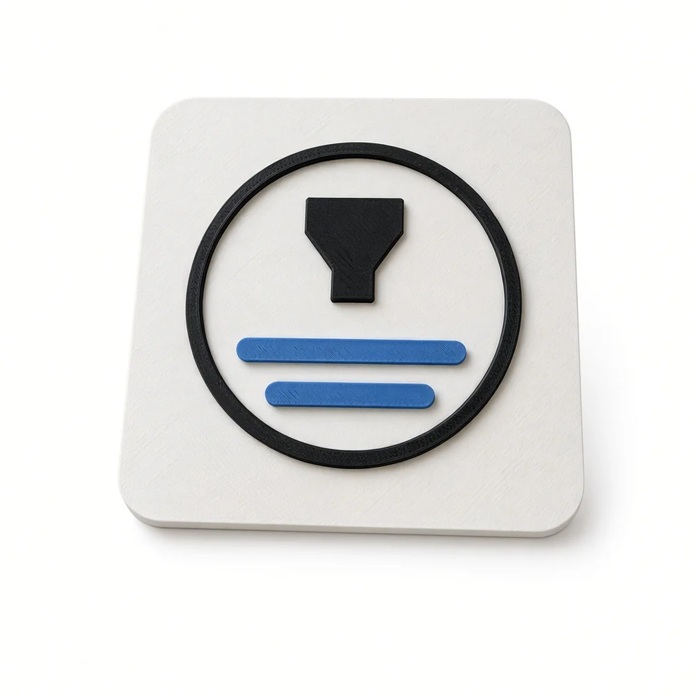 Formada3D logo plaque, front