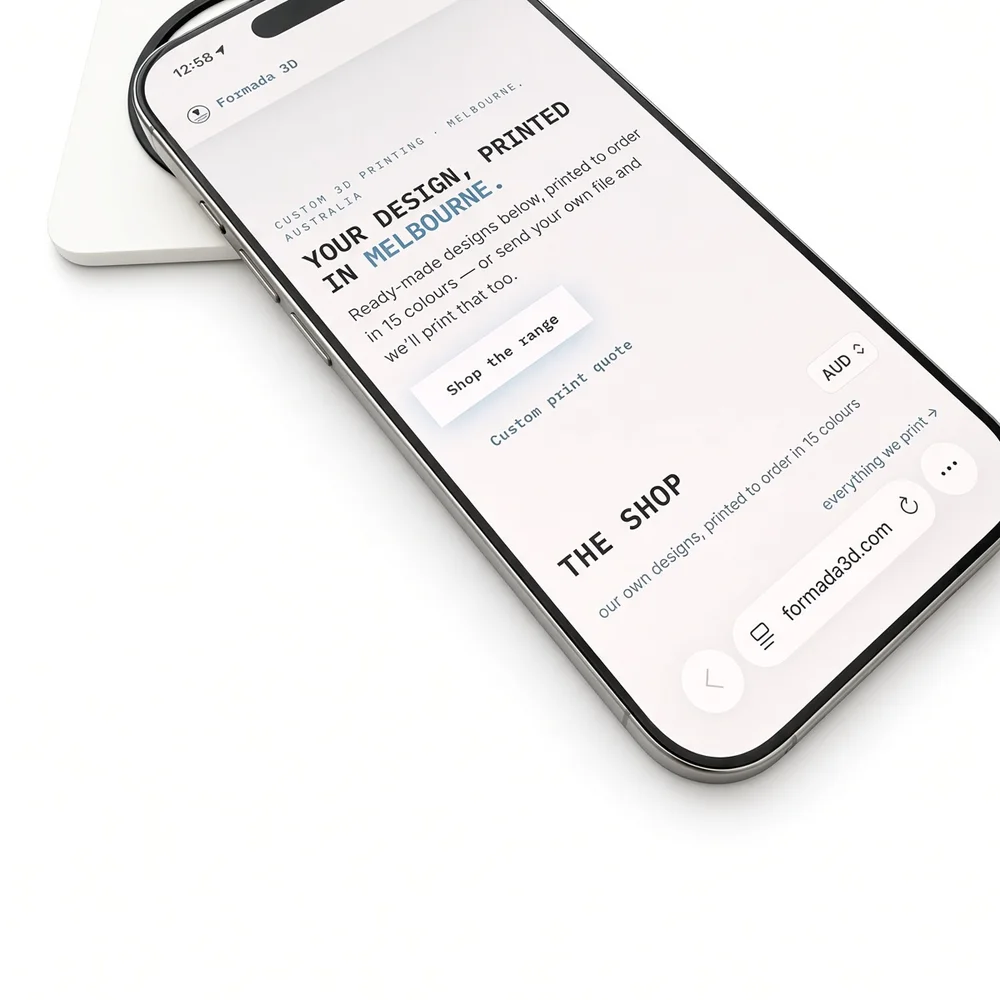 The website opening on the phone from the NFC tag