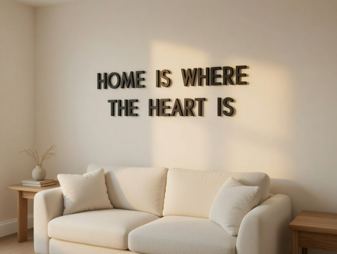 Formada3D — ESTYLE Modern Minimal Home Is Where Heart Is Living Room