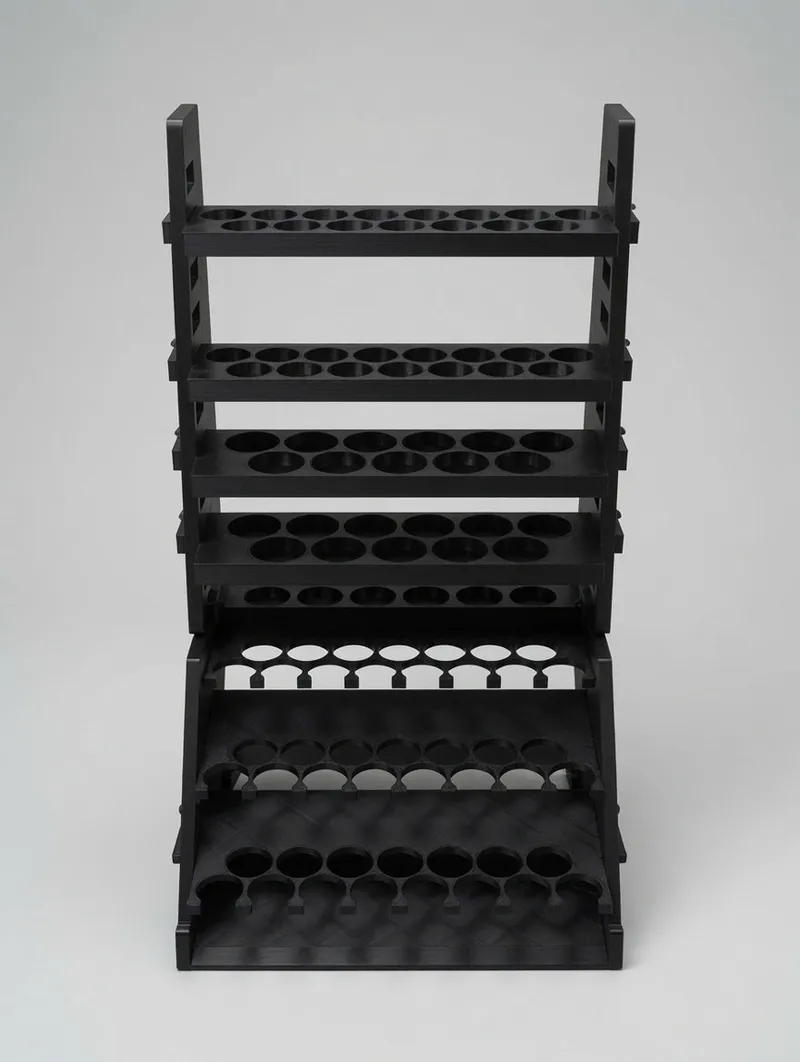 Paint Rack Tower with Riser Gallery at full height, empty, front view