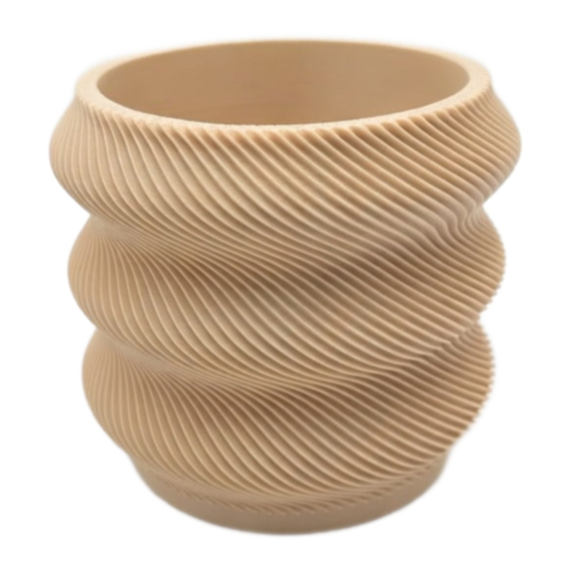 Wavy Twisted Fluted Desk Planter | 3D Printed Indoor Plant Pot with Twist-Lock D