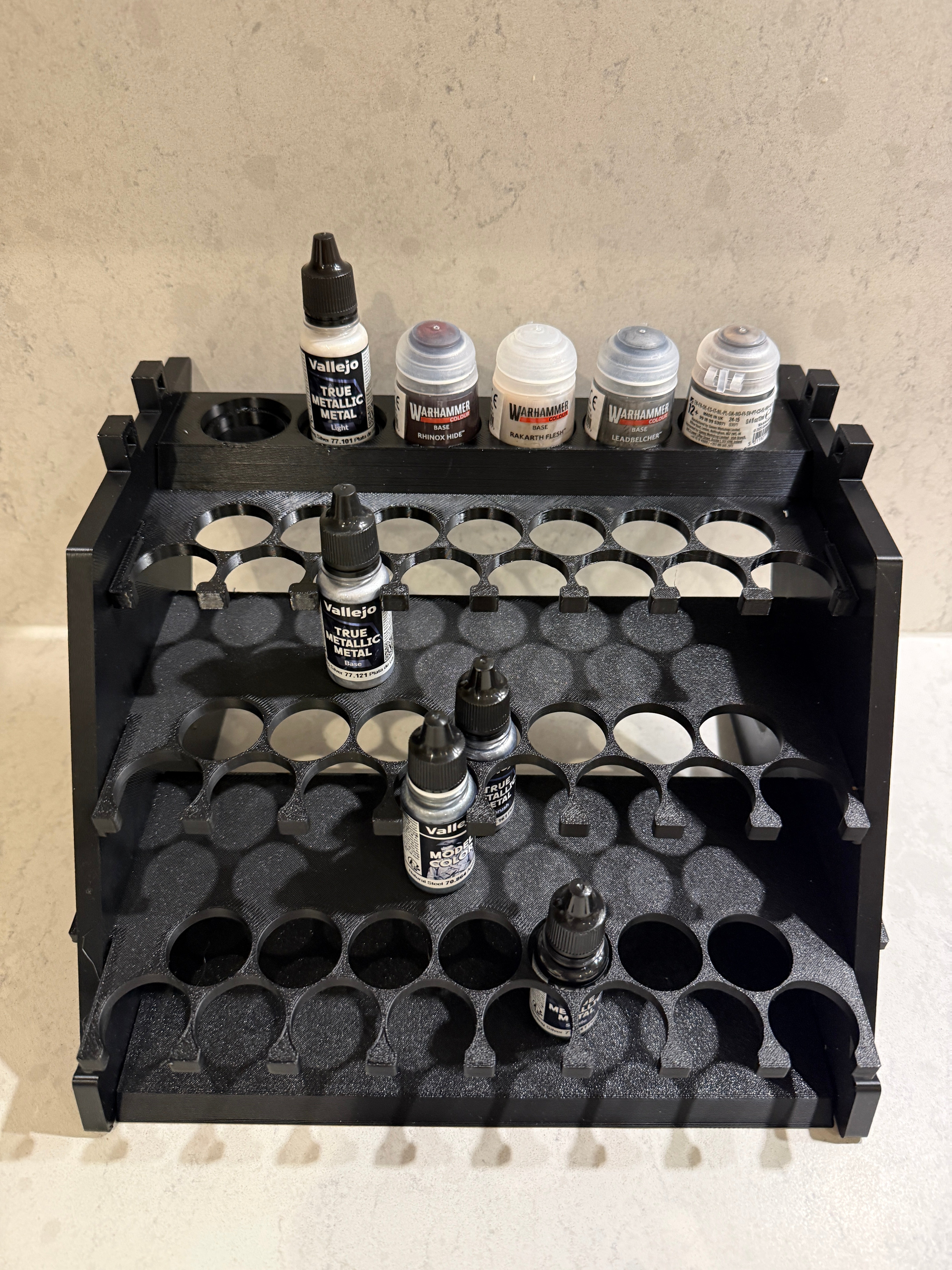 Paint Rack Tower + Riser Gallery — STL Files for Home Printing (Digital Download)