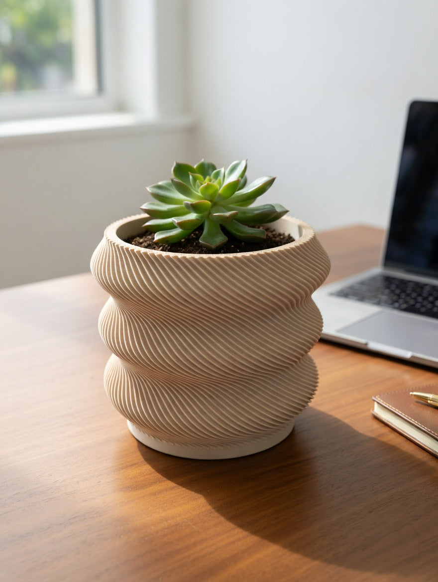 Formada3D — TYLE Wavy Desk Planter Home Office Desk Laptop Succulent