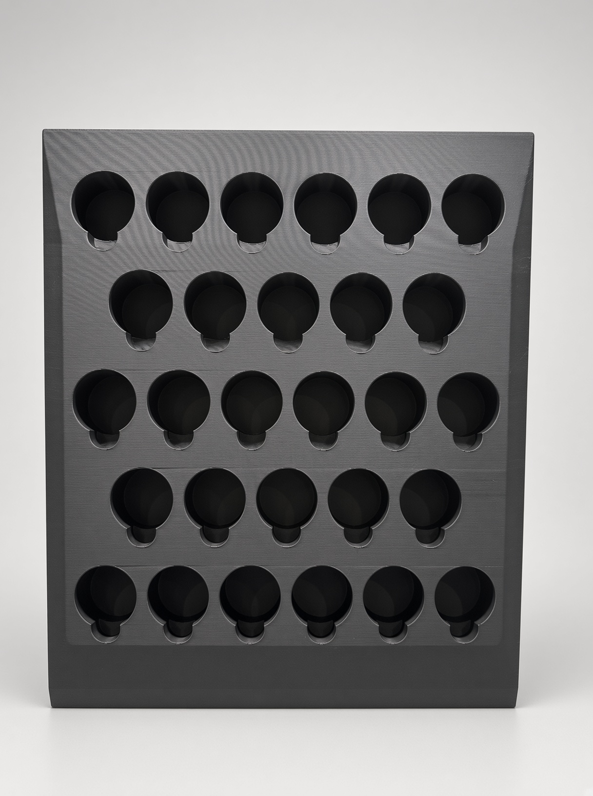 Citadel 28 Monolith — 28 Citadel Pot Rack + Hidden Wedge Drawer — Slim Desk Organizer for Citadel Paints, Wall-Mountable, Riser-Ready