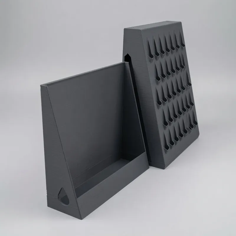Paint Rack 38 with its wedge drawer removed and standing beside it