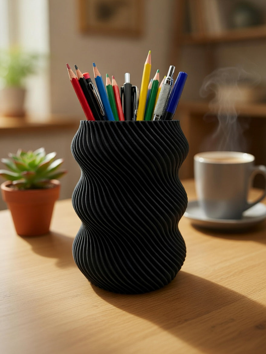 Wavy Twisted Pencil Holder