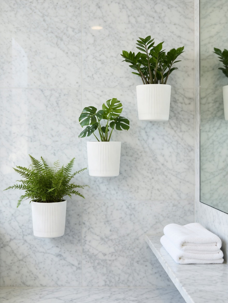 Round Fluted Wall Planter — alternate view