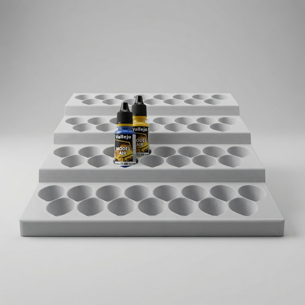 Paint Rack 60 Bottle Organizer with Magnetic Drawer — 4-Tier Dropper Bottle Stand