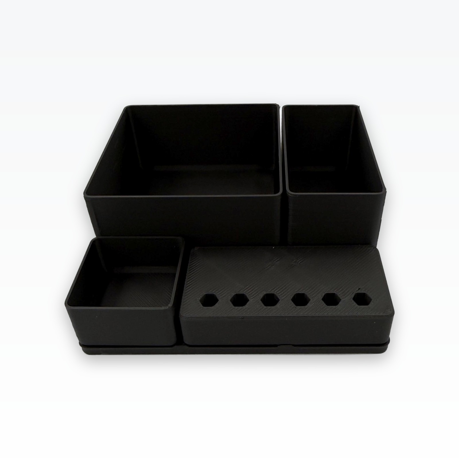 42 mm Grid Organiser Set — Baseplate, Stacking Bins & Tool Block