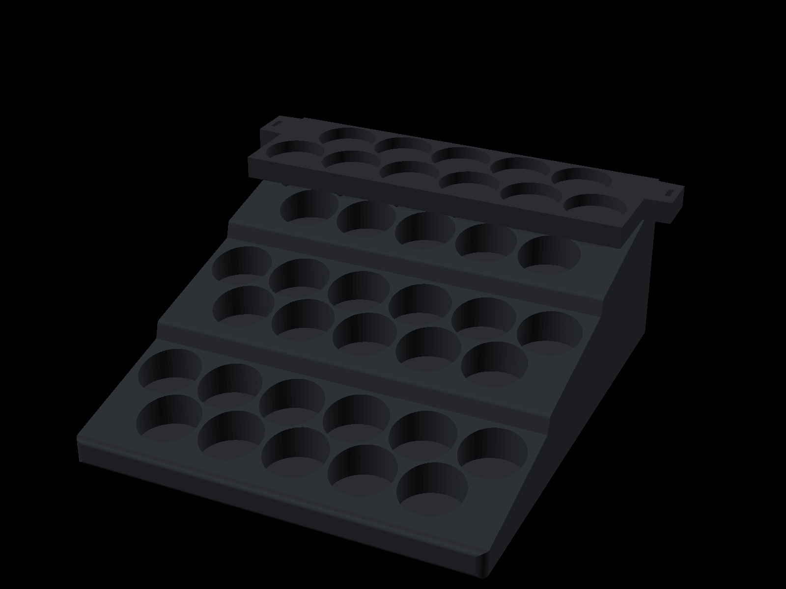 Tamiya 36mm Rack + Riser Gallery Combo — 44 Pots, Hidden Magnetic Drawer