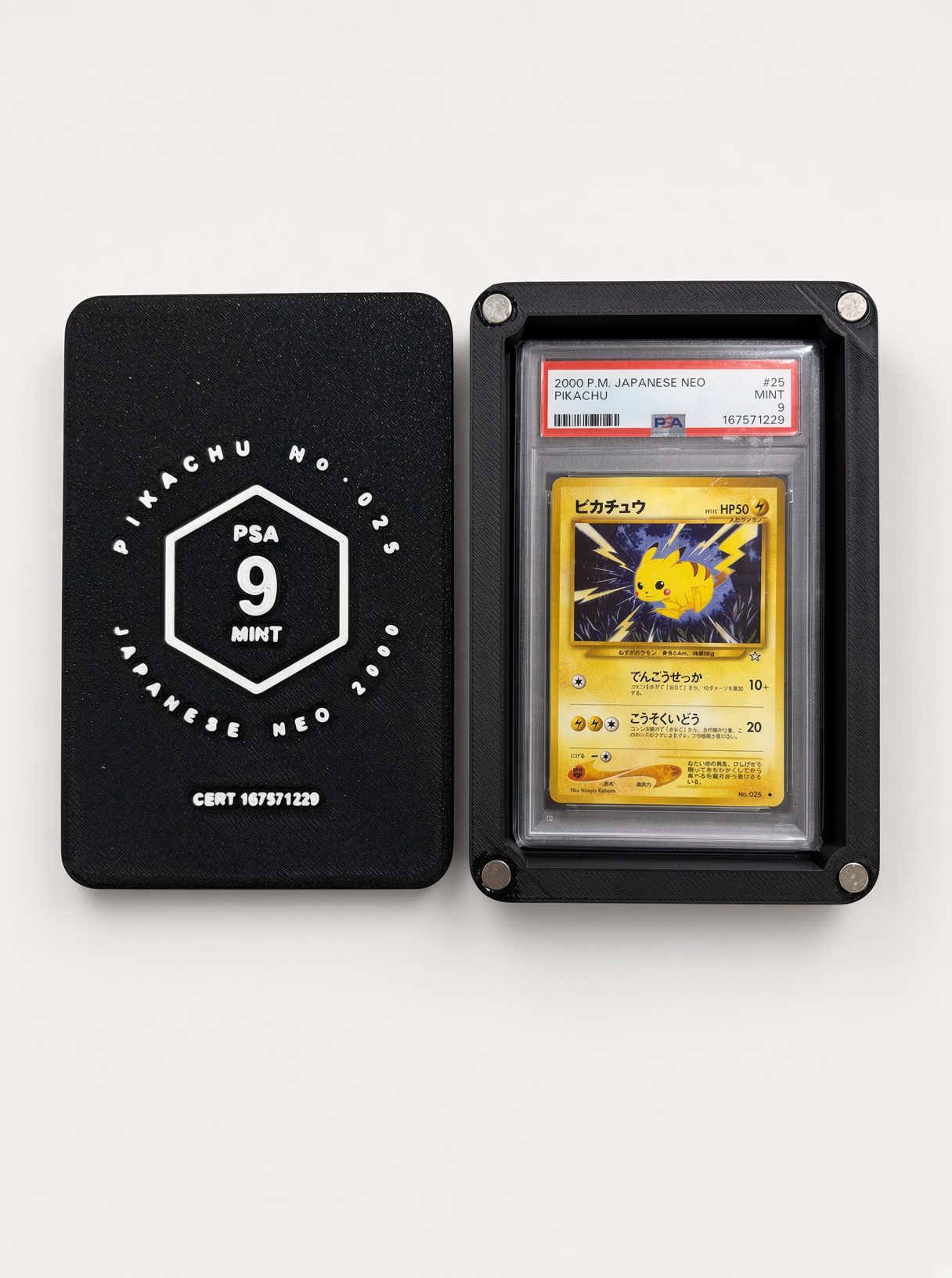 Custom Engraved Slab Box — Single Graded Card Display Case | Your Card, Grade & 