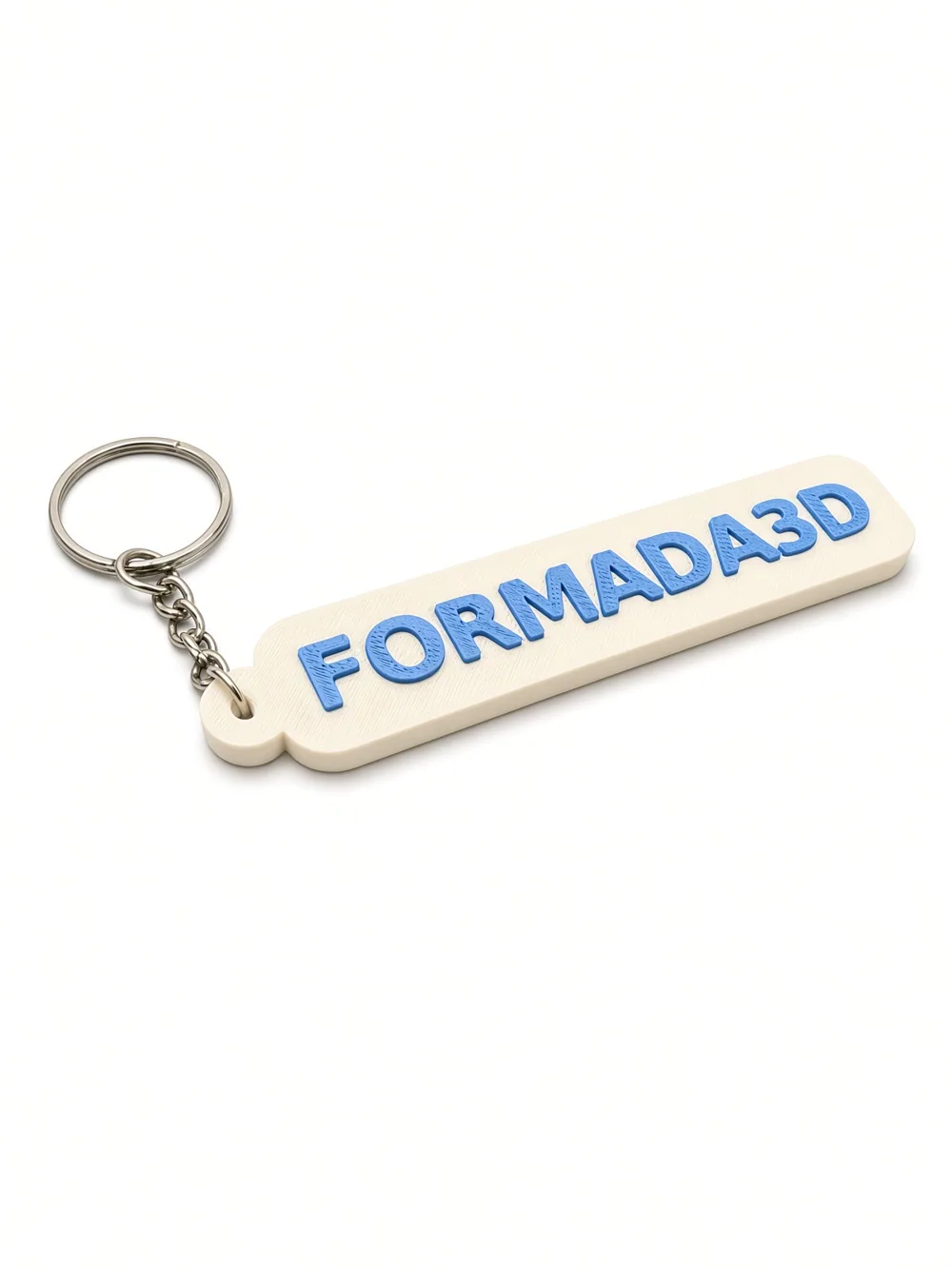 Formada3D keyring tag, angled